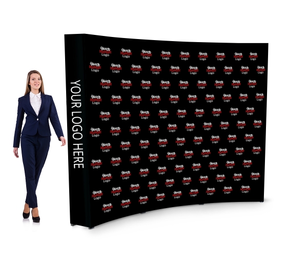10 ft x 8 ft Step and Repeat Fabric Pop Up Curved Display