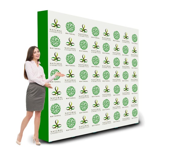 8 ft x 8 ft Step and Repeat Fabric Pop Up Straight Display