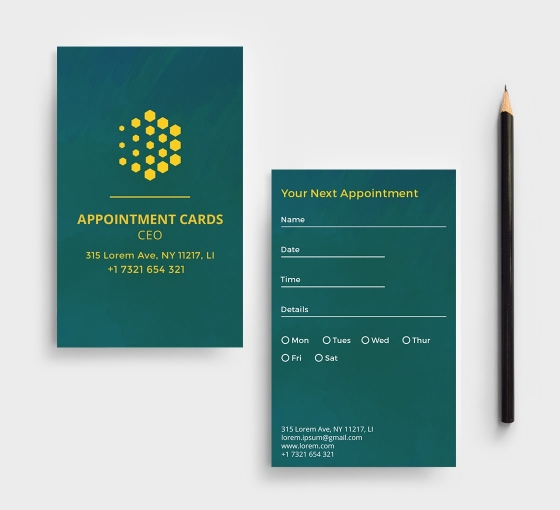Business appointment cards - Vertical