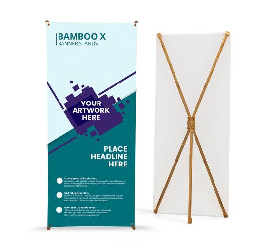 Bamboo X Frame Banner Stands Bamboo X Displays Bannerbuzz Uk