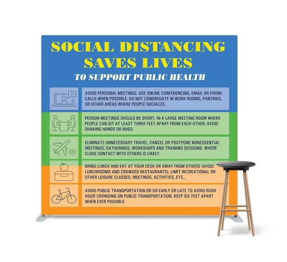 Social Distancing saves Lives Straight Pillow Case Backdrop