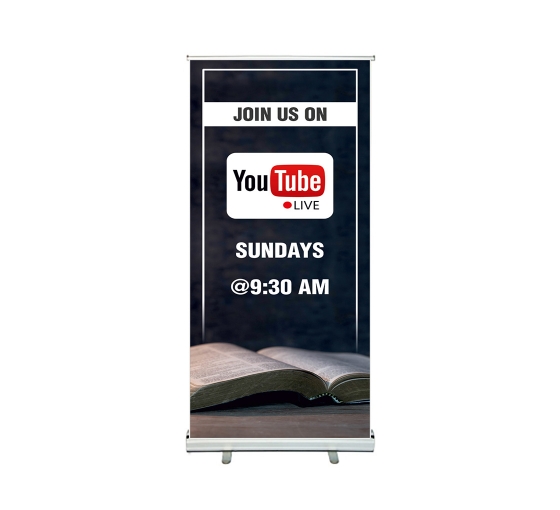 Join Us On YouTube Live Roll Up Banner Stands