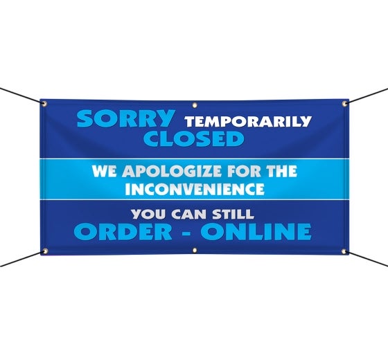 Shop Temporarily Closed Banners | BannerBuzz United Kingdom