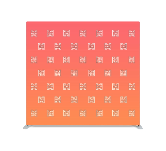 8 ft x 8 ft Step and Repeat Straight Pillow Case Backdrop