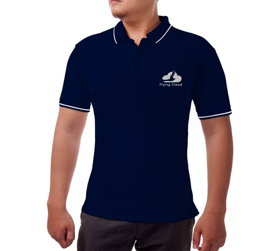Order Custom Blue Cotton Polo Shirt (Embroidered ) | Bannerbuzz UK