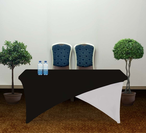 6' Cross Over Table Covers - Black & White