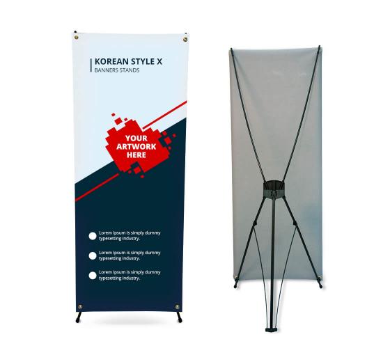 Korean Banners Heavy Duty Korean X Banner Stands Bannerbuzz Uk