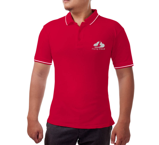 Red Cotton Polo Shirt - Embroidered by Bannerbuzz