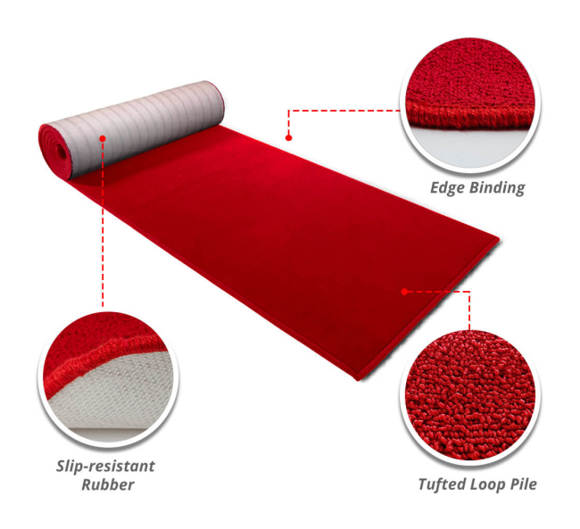 Hollywood Red Carpet Floor Runner - Red Carpet Roll Runner