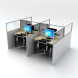 SEG Office Desk Partitions - 4 Desk