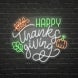 Happy Thanksgiving Leaf Neon Sign