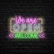 We Are Open Welcome Neon Sign