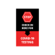 Stop Check in Here for Covid-19 Testing Metal Frames