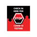 Stop Check in Here for Covid-19 Testing Floor Decals