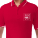 Men's Red Cotton Polo Shirt - Embroidered