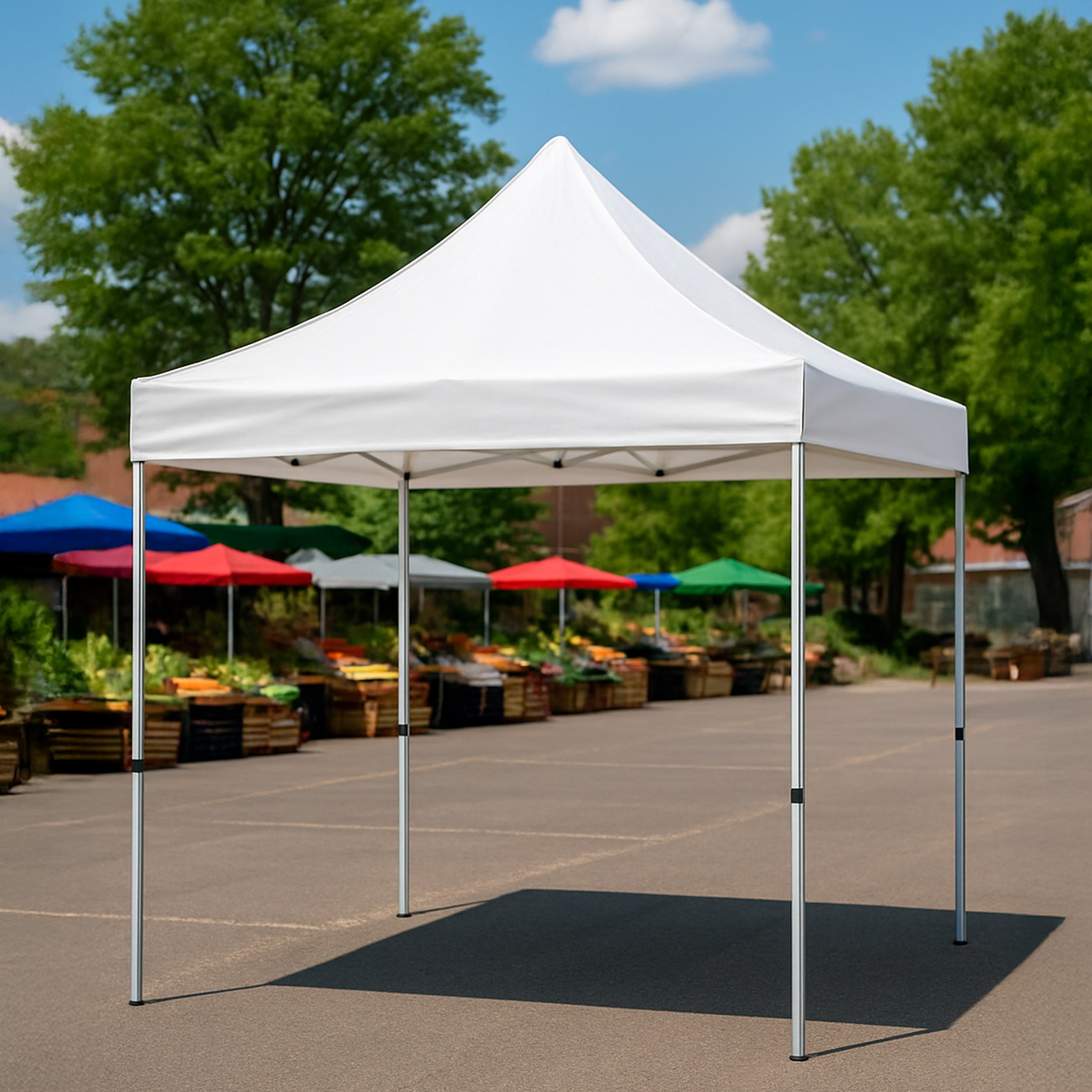 White Pop Up Tent With Walls - High Quality Canopy Tents With Side Walls in White, Black, Blue, Red, Green & Yellow Color By Bannerbuzz BBUKFIDWHCT045
