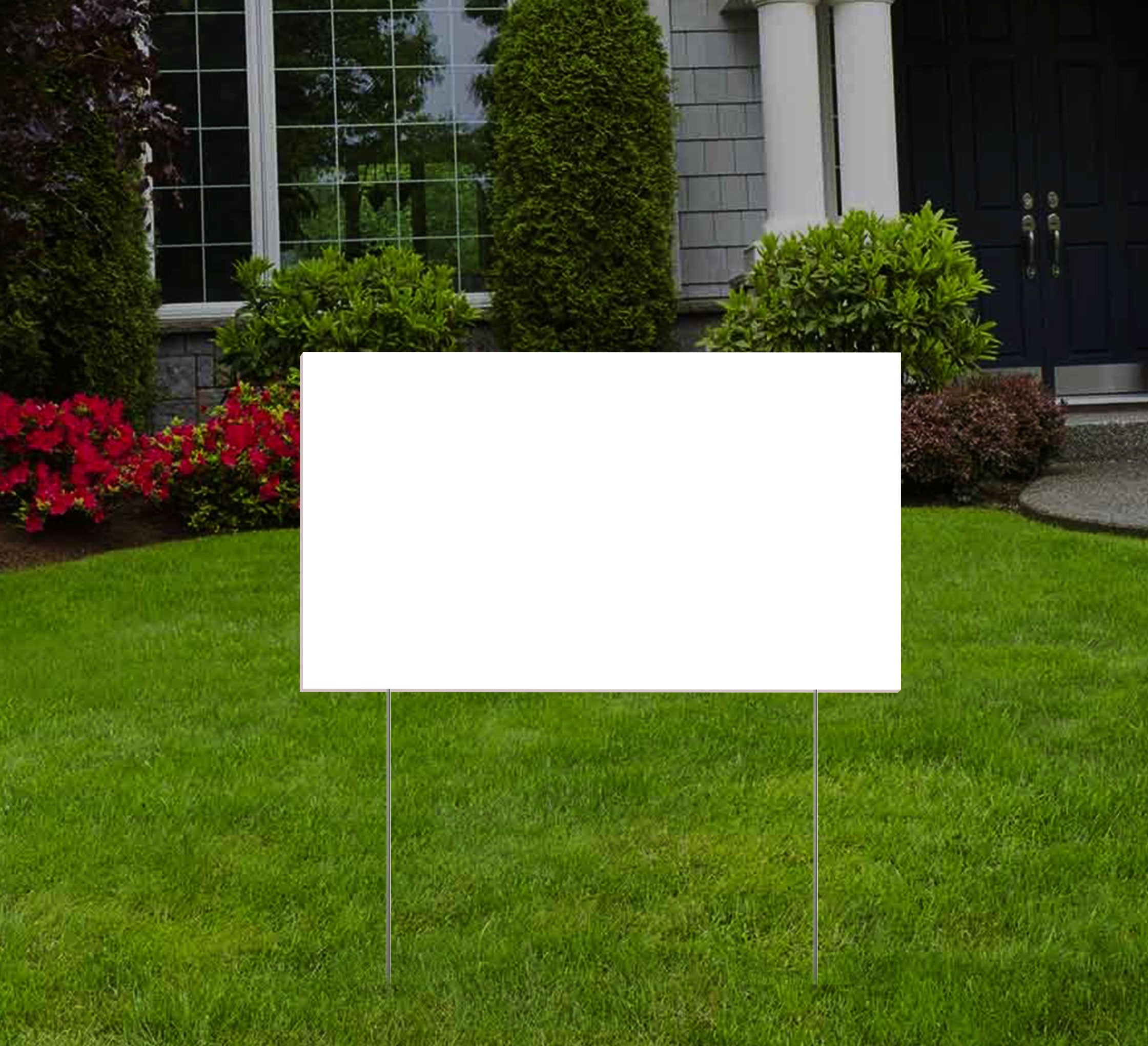 Work House Signs Blank Yard Sign With Stand - 24x18 Inch Corrugated Plastic, Full Color